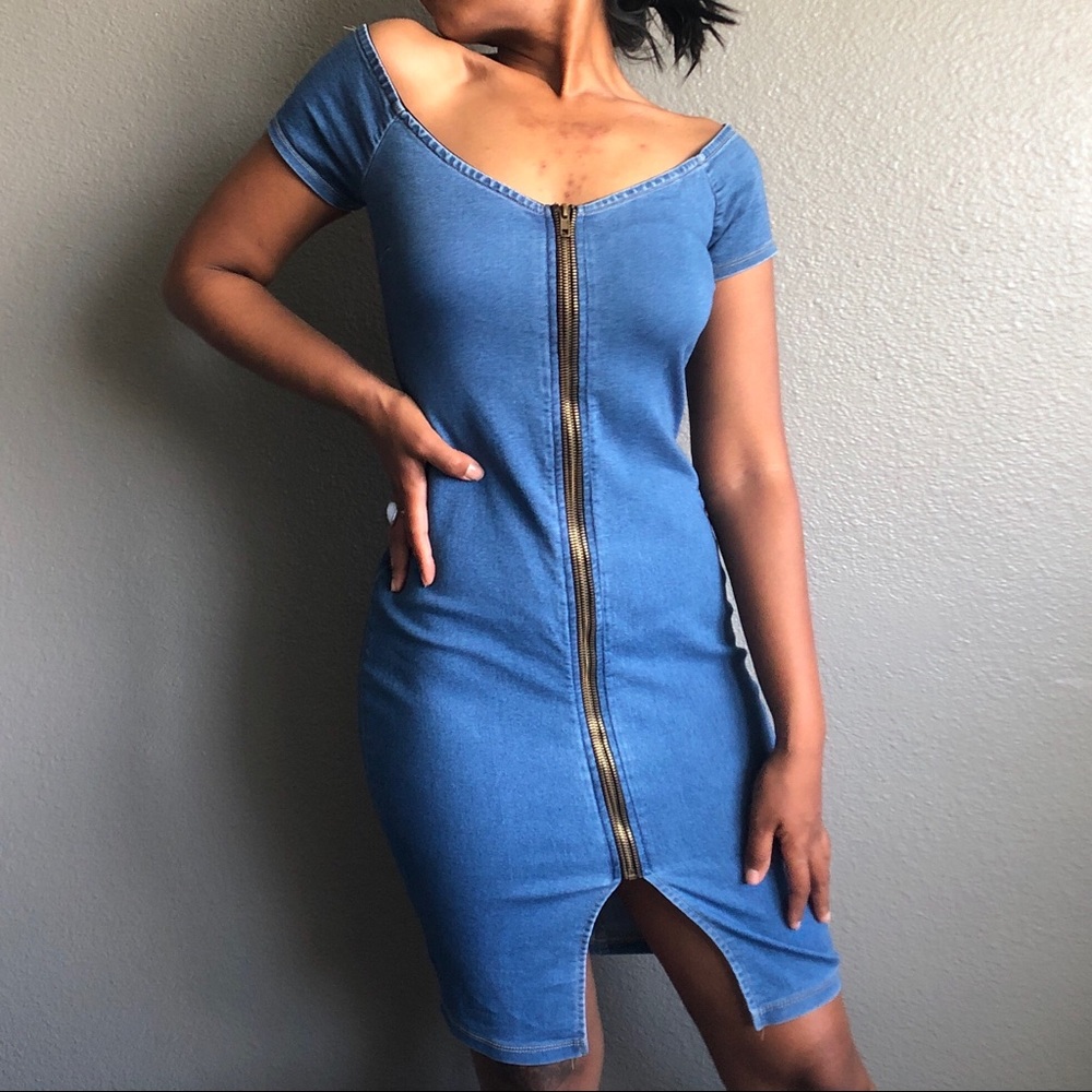 Denim Full Zip Dress